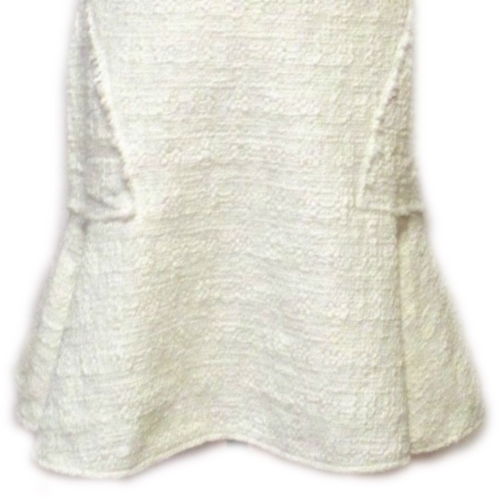 NANETTE LEPORE White Boucle Knit Flounced Skirt - Picture 3 of 6
